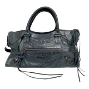 Balenciaga Navy Motocross City Bag